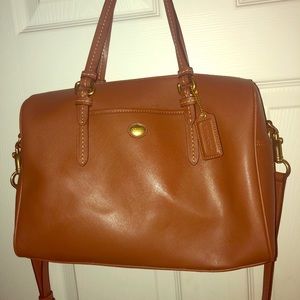Brown / saddle/ cognac leather coach satchel